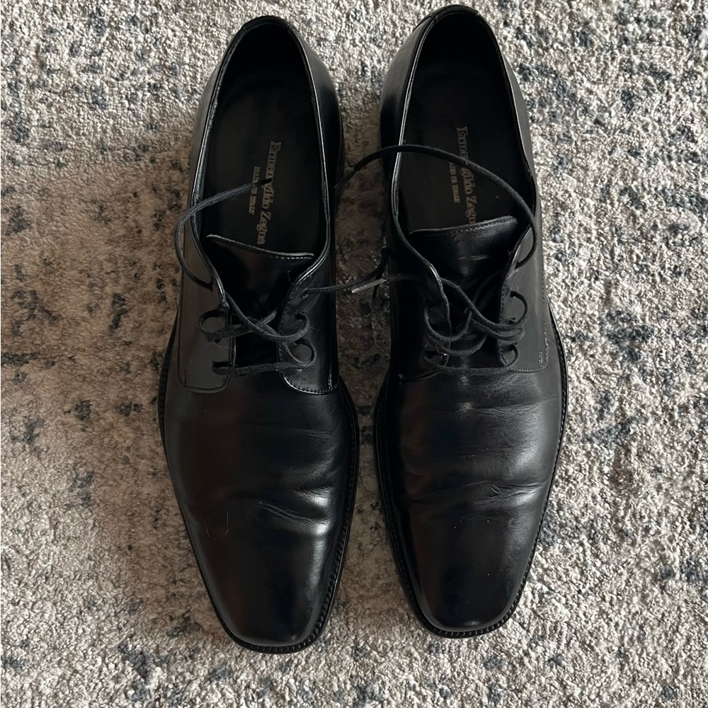 Ermenegildo Zegna Black Oxford Shoes with Glossy Finish - Picture 7 of 15